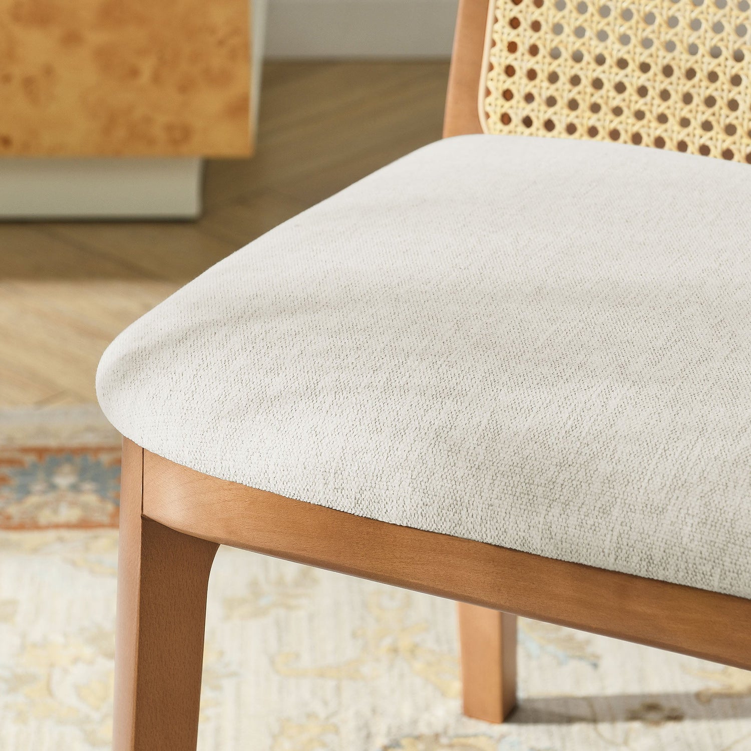 Monarch Beech Wood and Rattan Dining Side Chair by Modway
