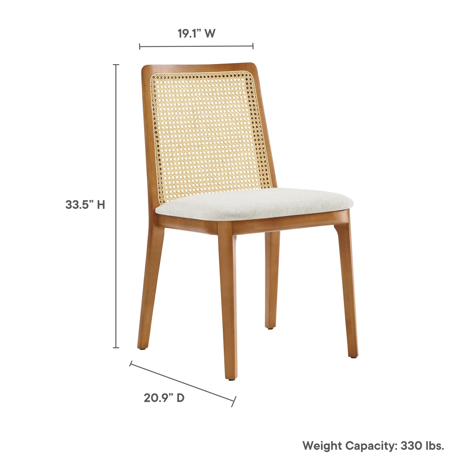 Monarch Beech Wood and Rattan Dining Side Chair by Modway