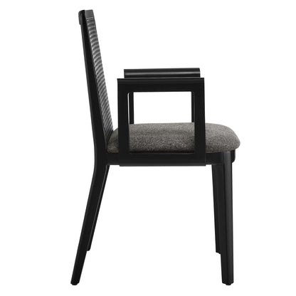 Monarch Beech Wood and Rattan Dining Armchair by Modway