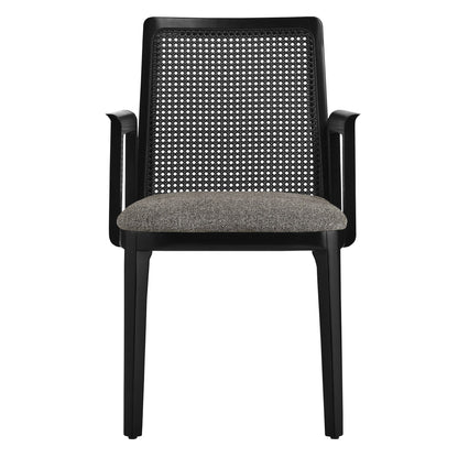 Monarch Beech Wood and Rattan Dining Armchair by Modway