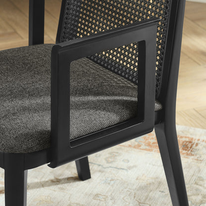 Monarch Beech Wood and Rattan Dining Armchair by Modway