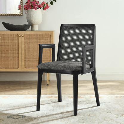 Monarch Beech Wood and Rattan Dining Armchair by Modway