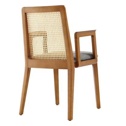 Monarch Beech Wood and Rattan Dining Armchair by Modway