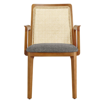 Monarch Beech Wood and Rattan Dining Armchair by Modway