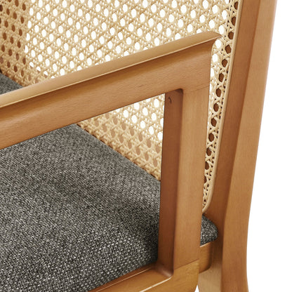 Monarch Beech Wood and Rattan Dining Armchair by Modway