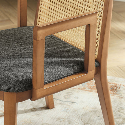 Monarch Beech Wood and Rattan Dining Armchair by Modway