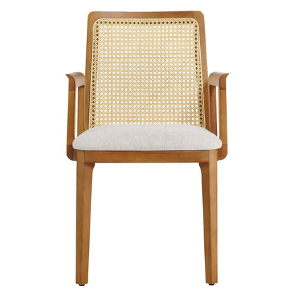 Monarch Beech Wood and Rattan Dining Armchair by Modway