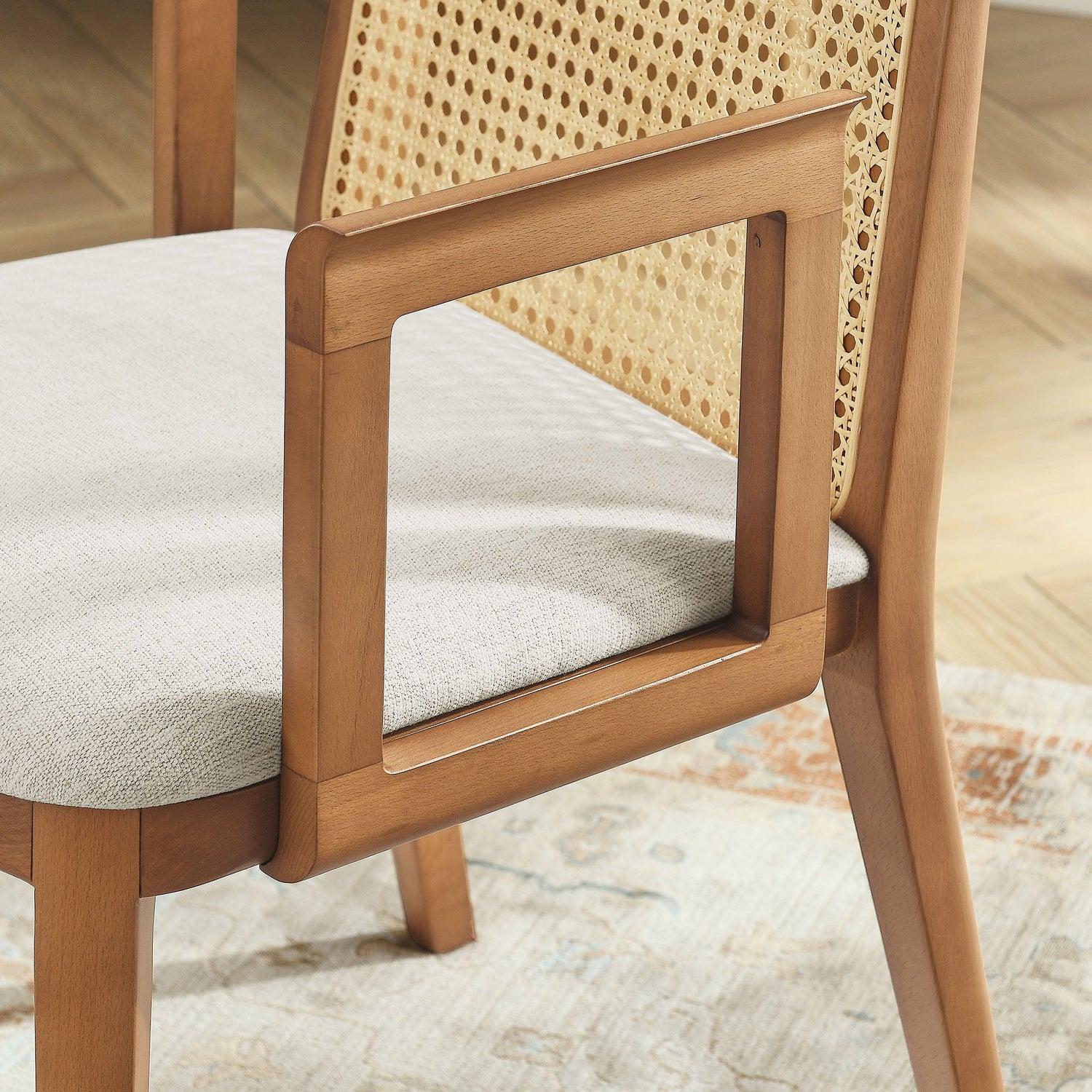 Monarch Beech Wood and Rattan Dining Armchair by Modway