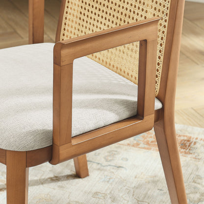 Monarch Beech Wood and Rattan Dining Armchair by Modway