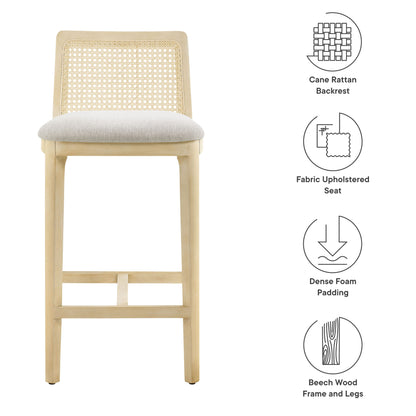 Monarch Beech Wood and Rattan Counter Stool By HouseBean