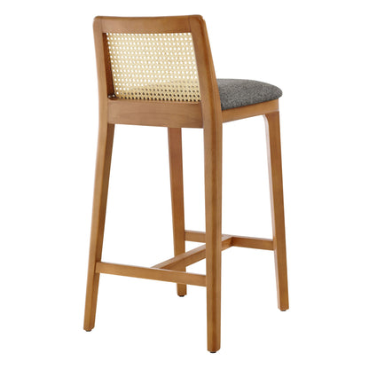 Monarch Beech Wood and Rattan Counter Stool By HouseBean