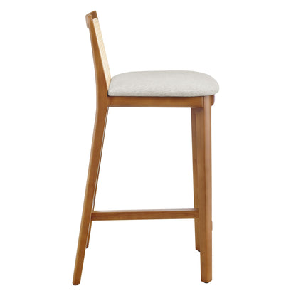 Monarch Beech Wood and Rattan Counter Stool By HouseBean