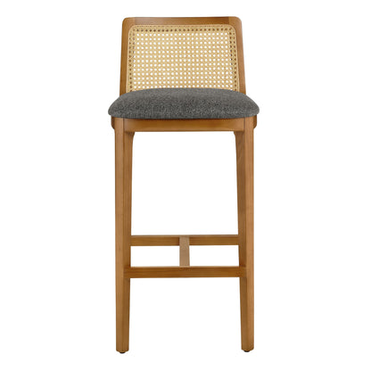 Monarch Wood and Rattan Bar Stool By HouseBean