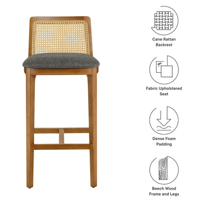 Monarch Wood and Rattan Bar Stool By HouseBean