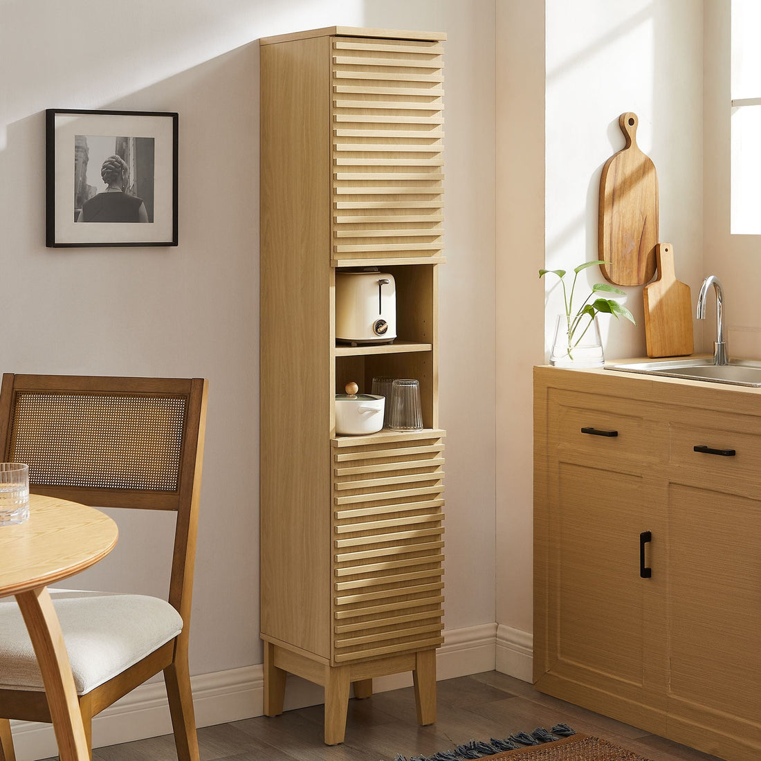 Render Tall Narrow Bathroom Storage Cabinet by Modway