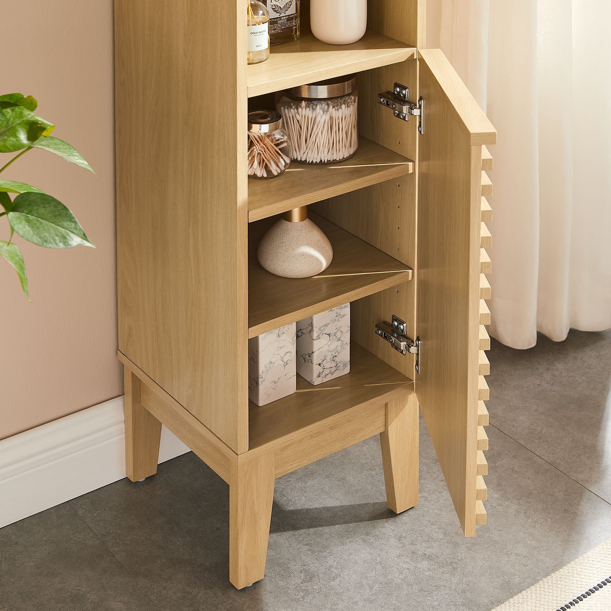 Render Tall Narrow Bathroom Storage Cabinet By HouseBean