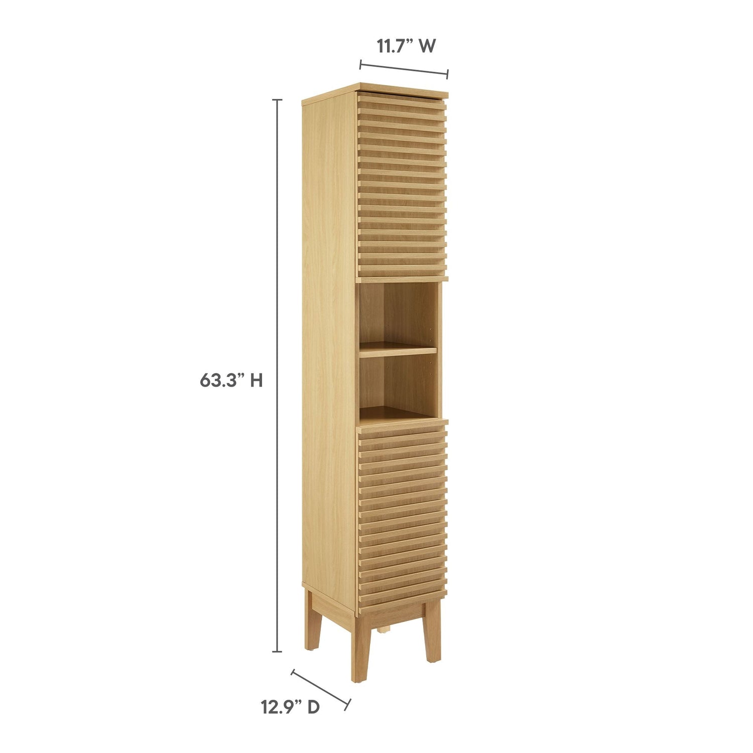 Render Tall Narrow Bathroom Storage Cabinet By HouseBean