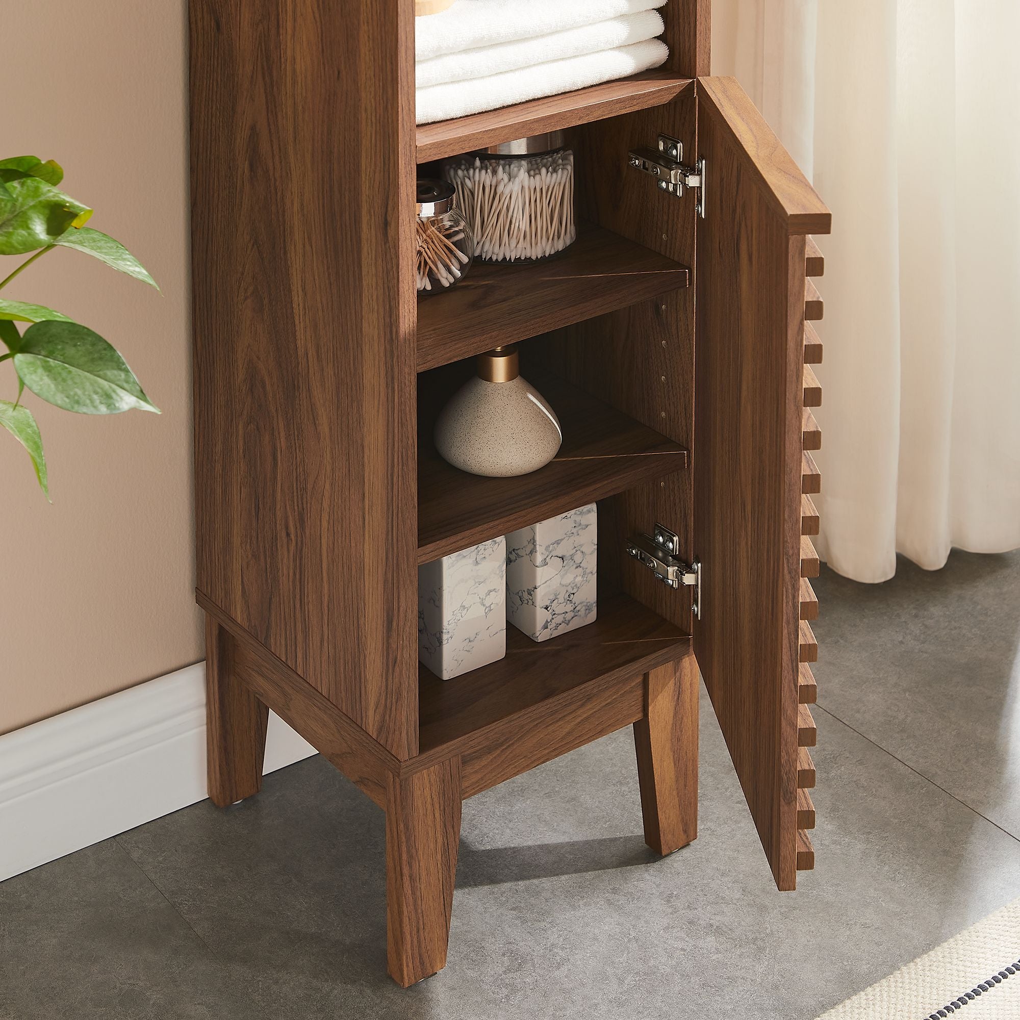 Render Tall Narrow Bathroom Storage Cabinet By HouseBean