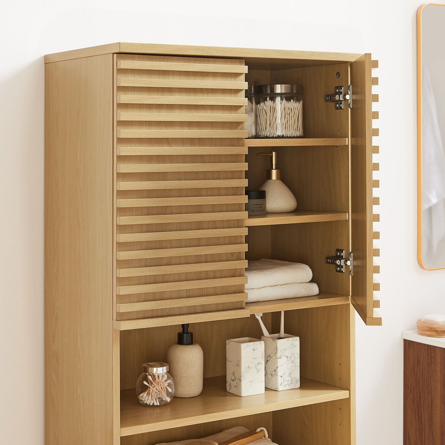 Render Tall Bathroom Storage Cabinet By HouseBean