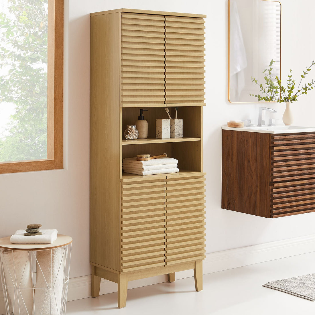 Render Tall Bathroom Storage Cabinet by Modway