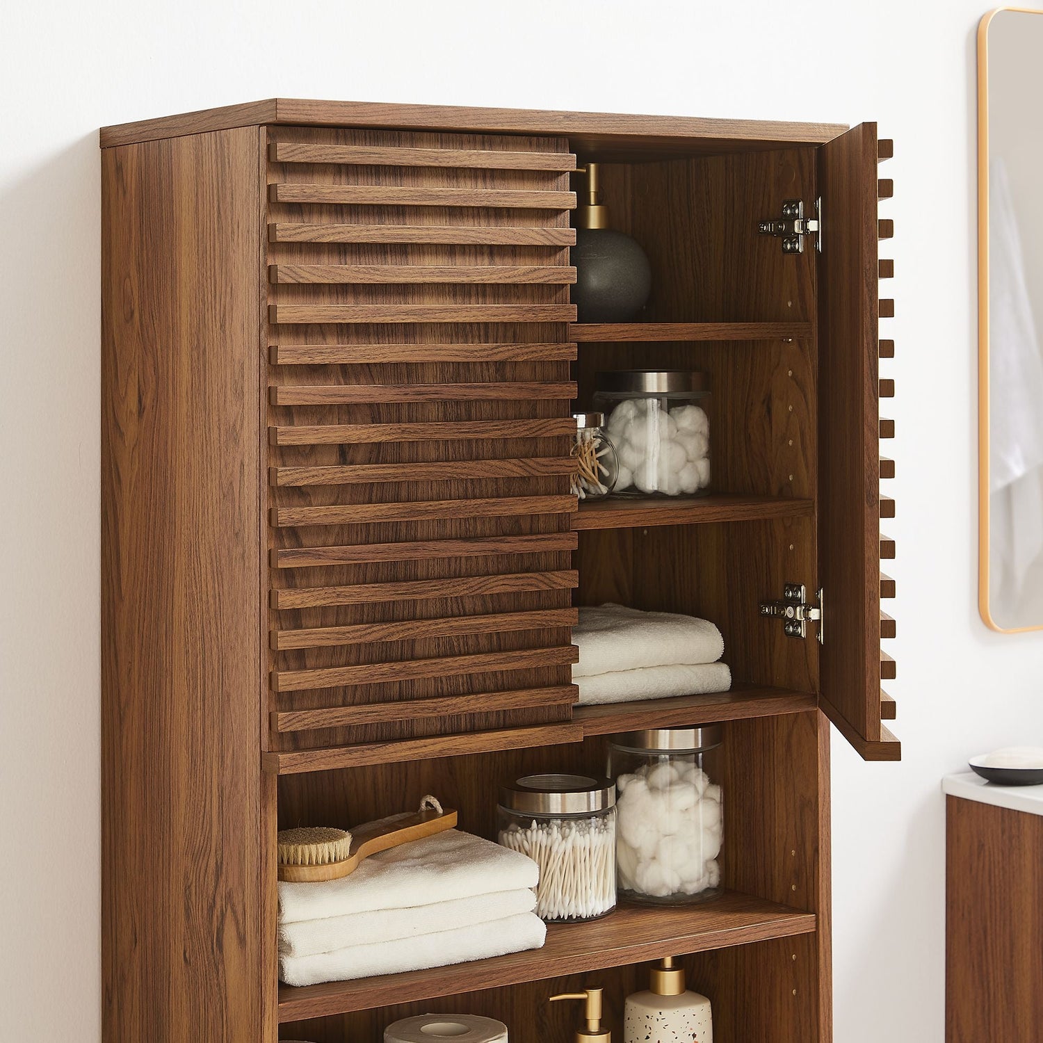 Render Tall Bathroom Storage Cabinet By HouseBean