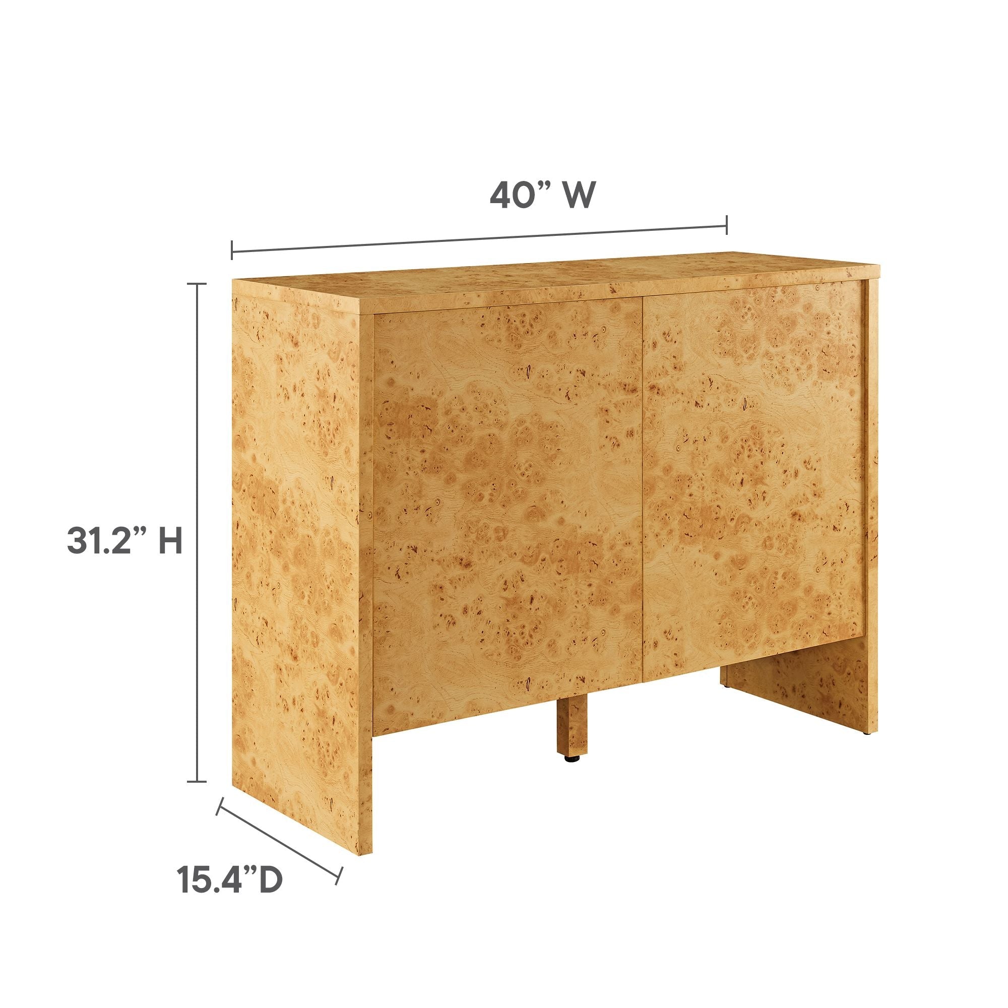 Hudson  40&quot; Burl Wood  Sideboard