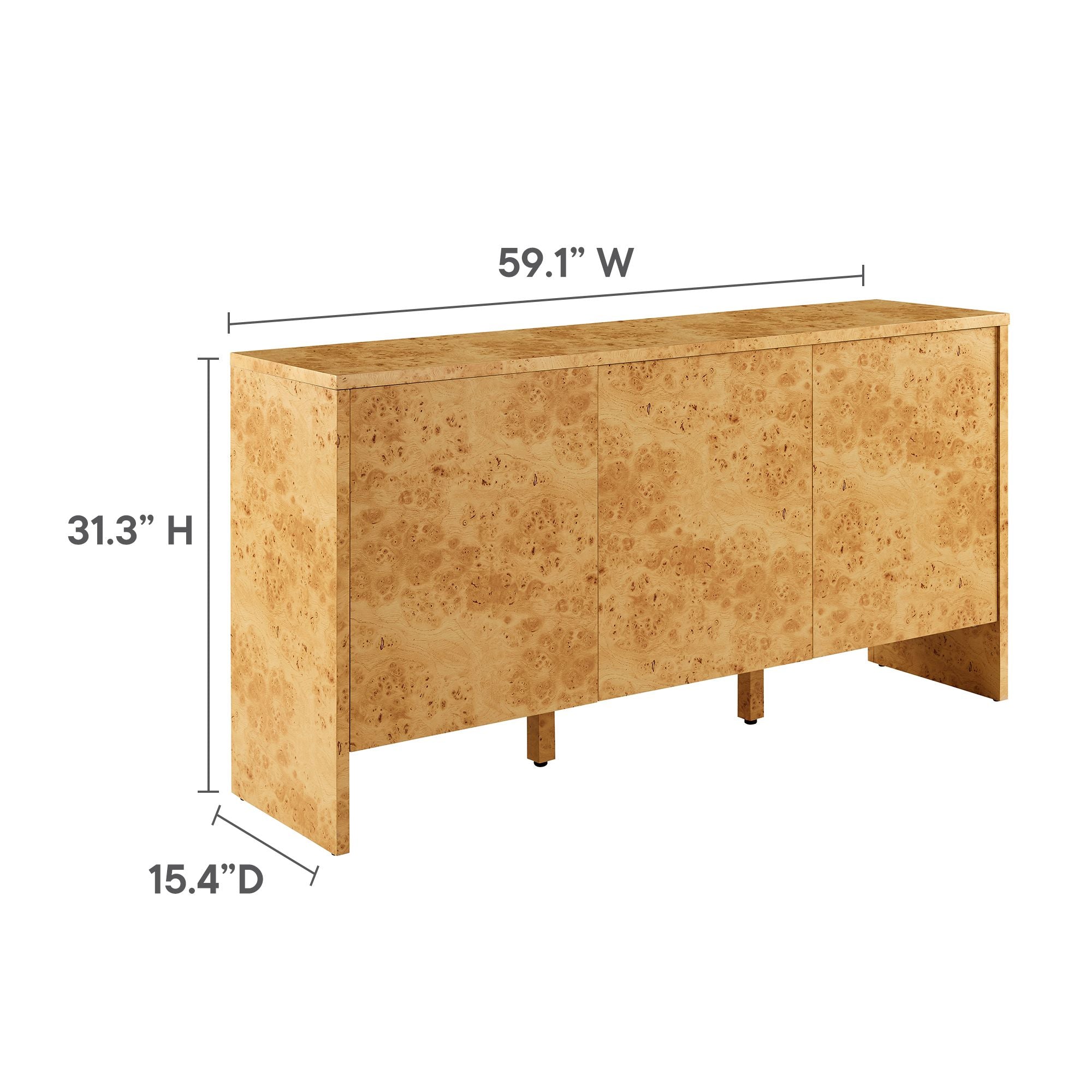 Hudson  60&quot; Burl Wood  Sideboard