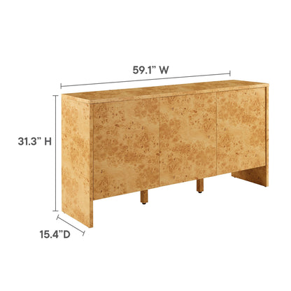 Hudson  60&quot; Burl Wood  Sideboard