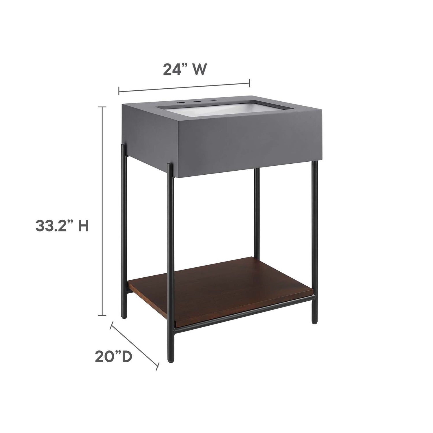 Etch 24&quot; Bathroom Vanity with Sink by Modway