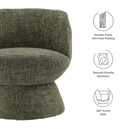 Vesta  Chenille Fabric Upholstered Swivel Chair