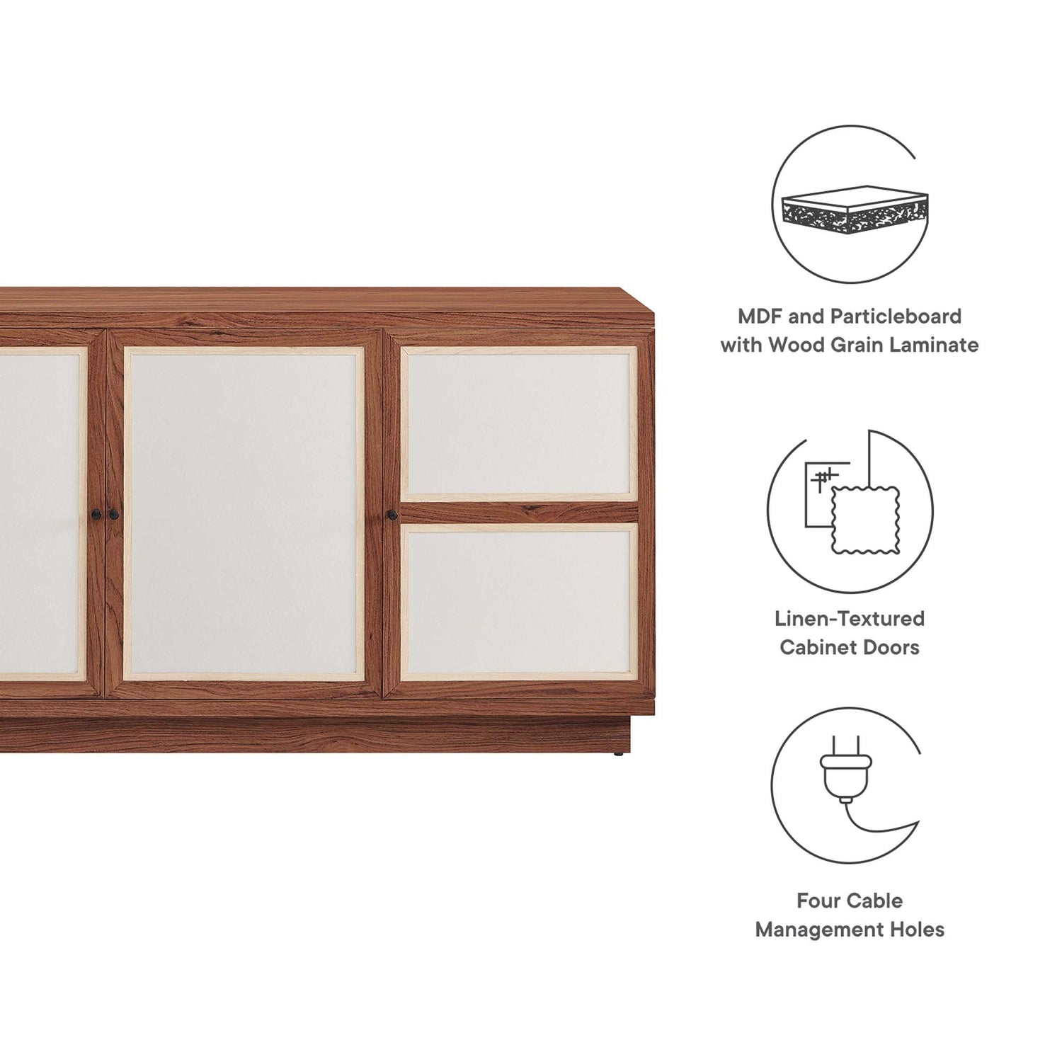 Capri 63&quot; Wood Grain TV Console by Modway