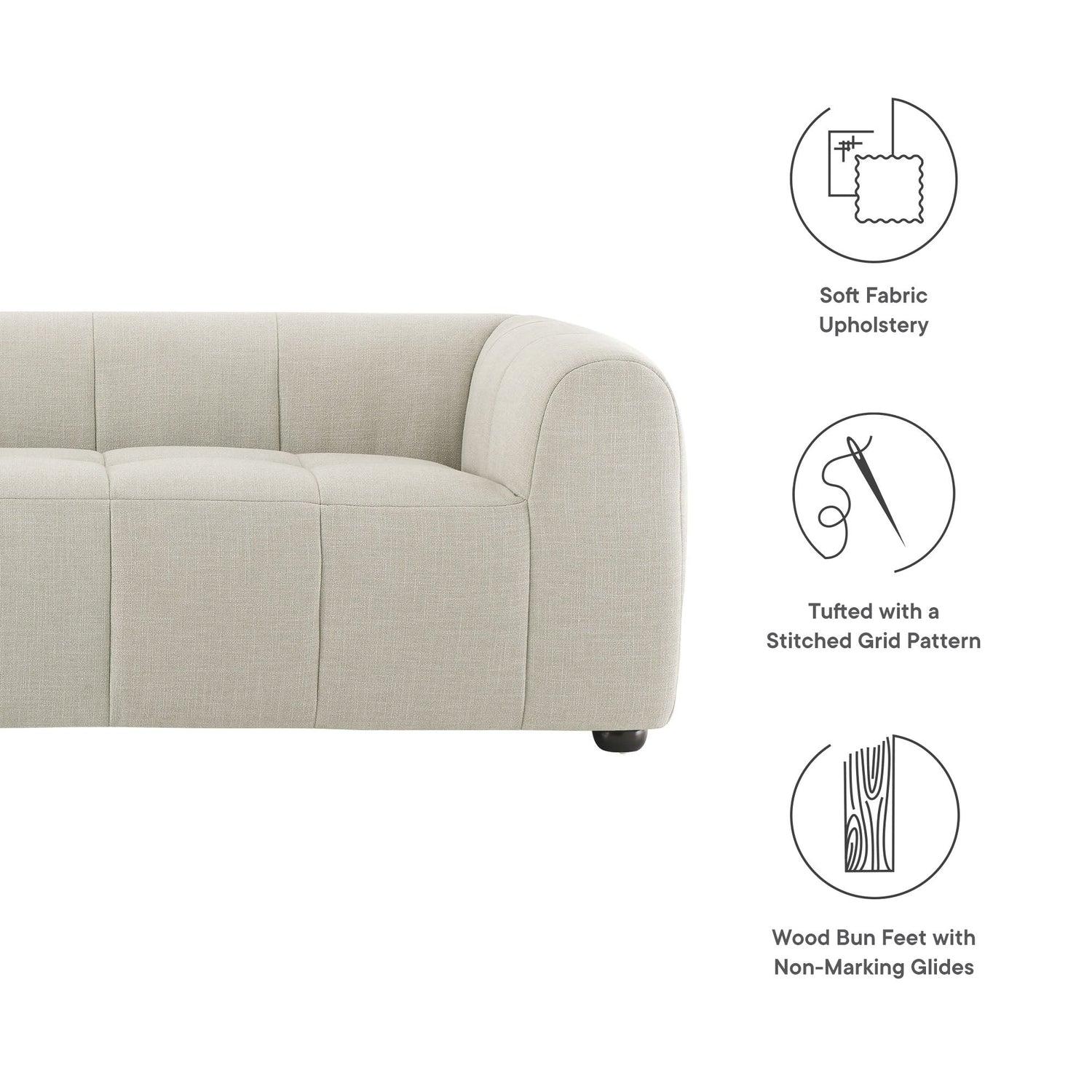 Liana   Upholstered Fabric Sofa