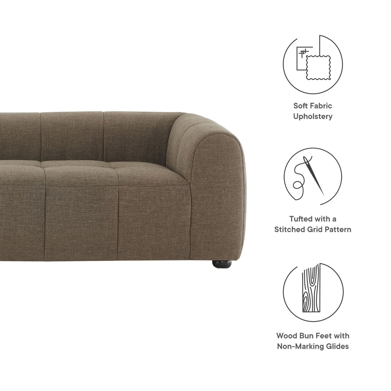 Liana   Upholstered Fabric Sofa
