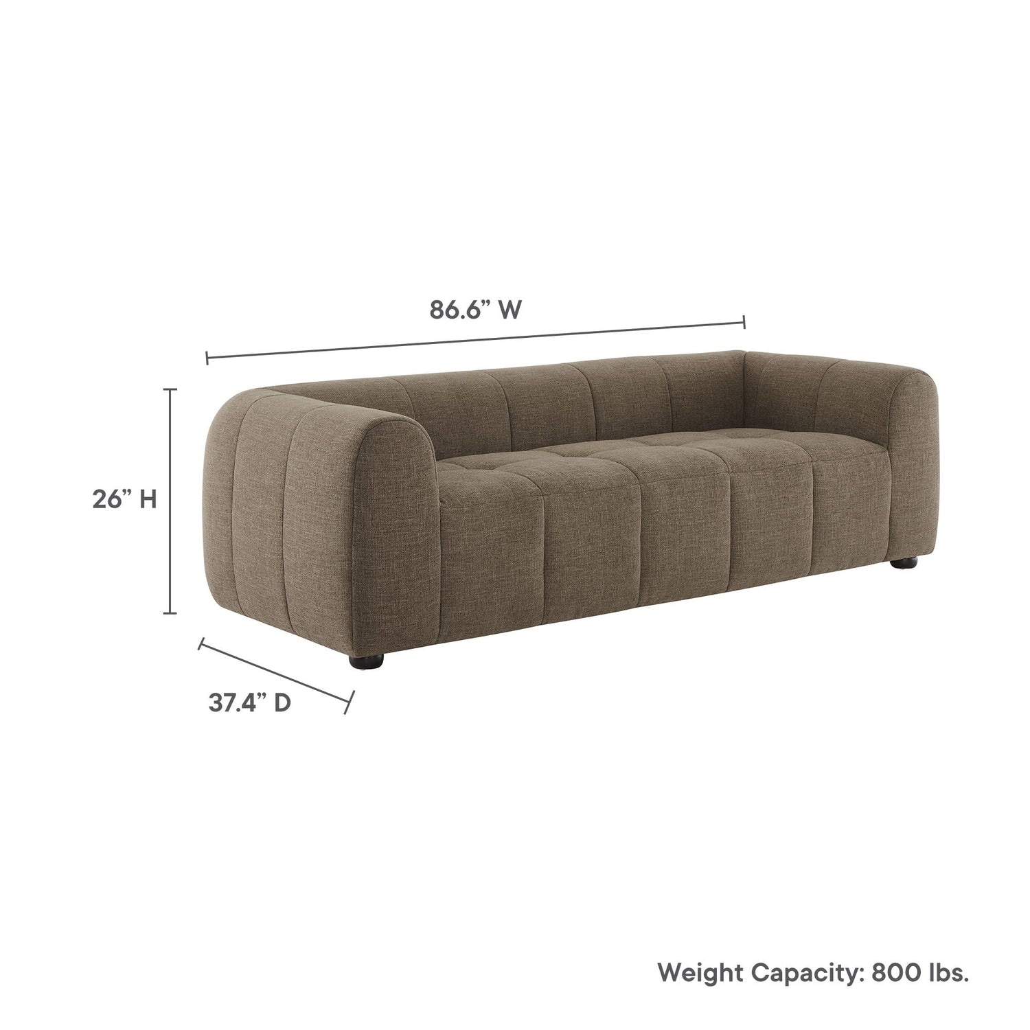 Liana   Upholstered Fabric Sofa