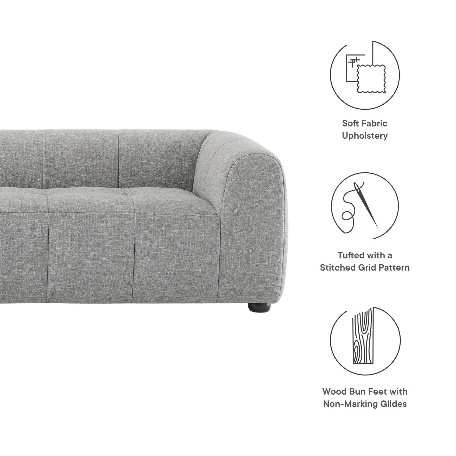 Liana   Upholstered Fabric Sofa