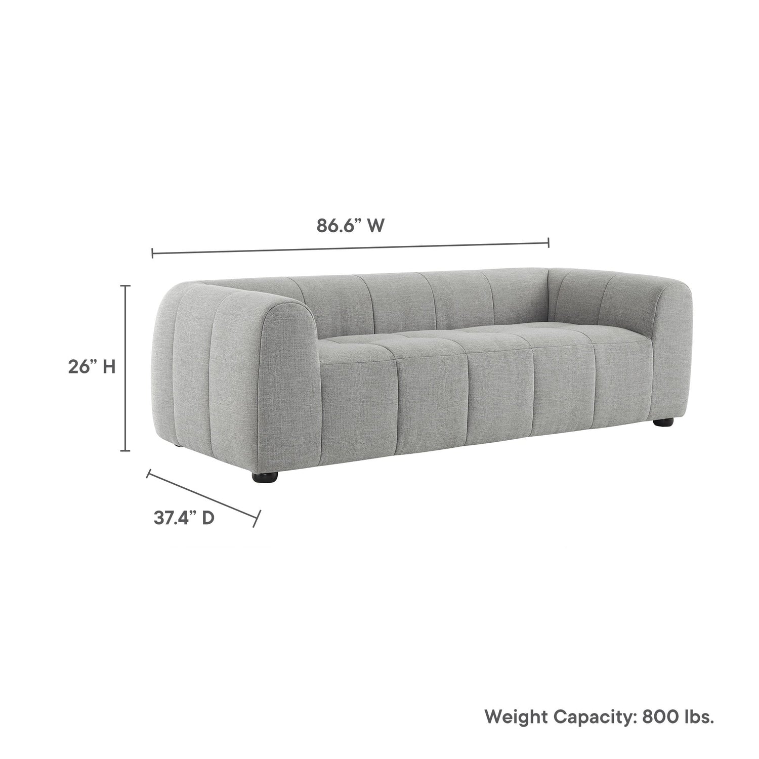 Liana   Upholstered Fabric Sofa