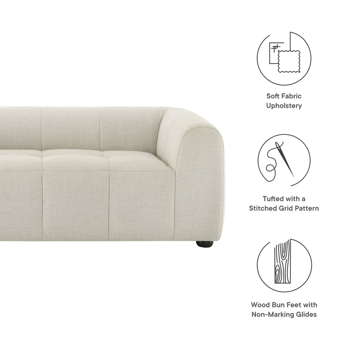 Liana   Upholstered Fabric Loveseat