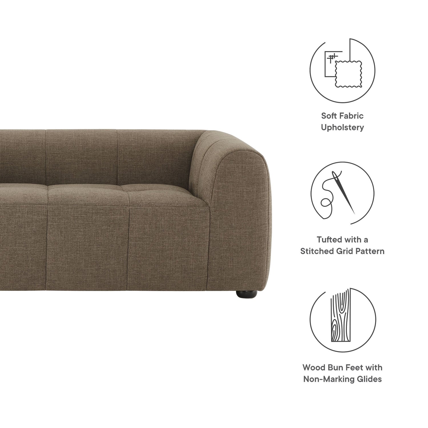 Liana   Upholstered Fabric Loveseat
