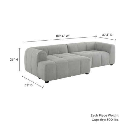 Liana  Left-Facing Upholstered Fabric Modular Sofa with Chaise