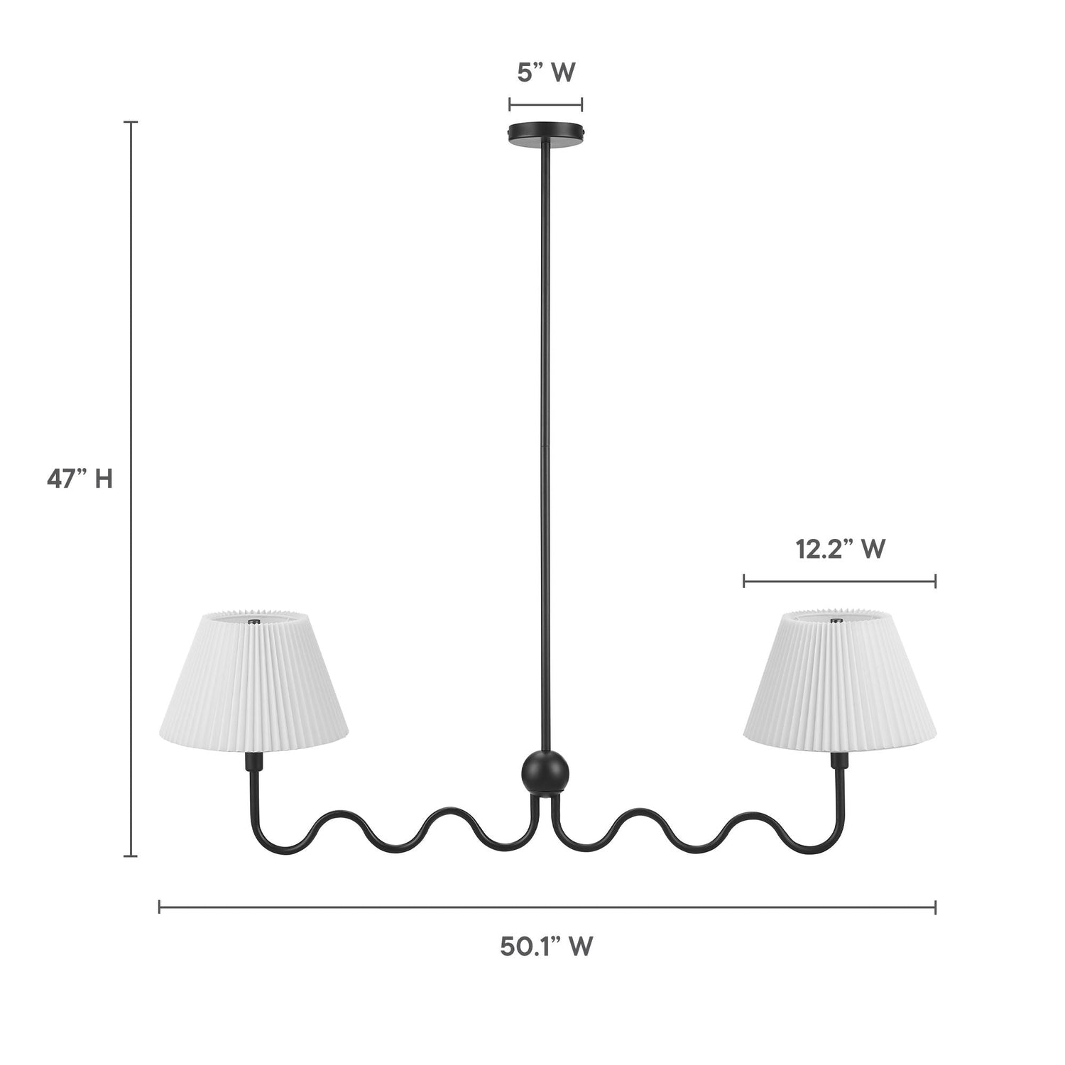 Wave Squiggle 2-Arm Pendant Light By HouseBean