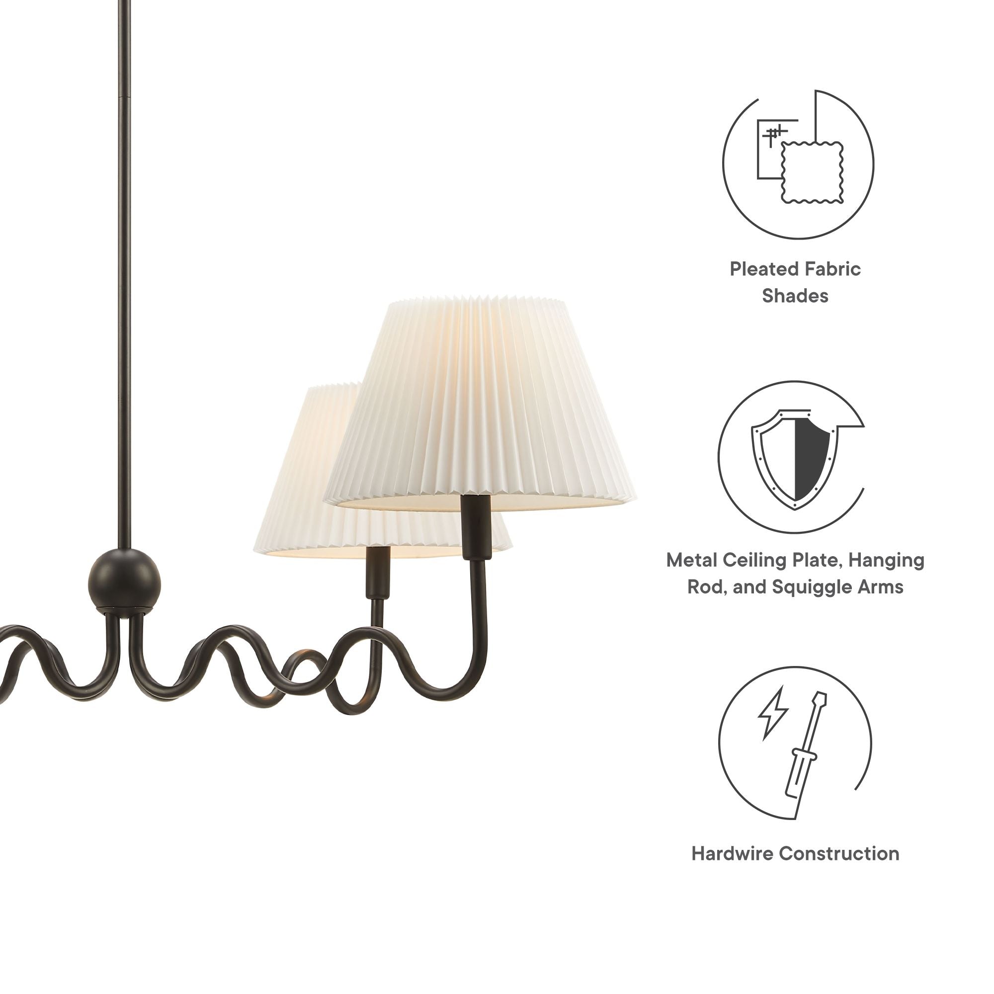 Wave Squiggle 4-Arm Pendant Light By HouseBean