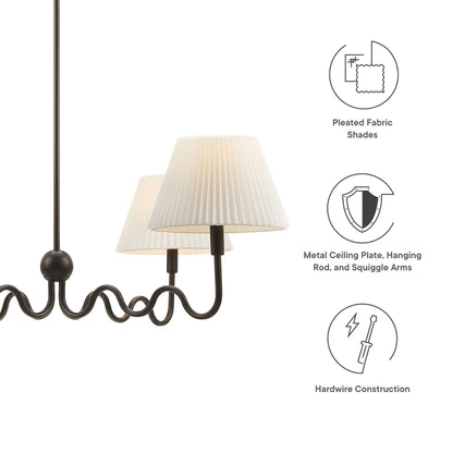 Wave Squiggle 4-Arm Pendant Light By HouseBean