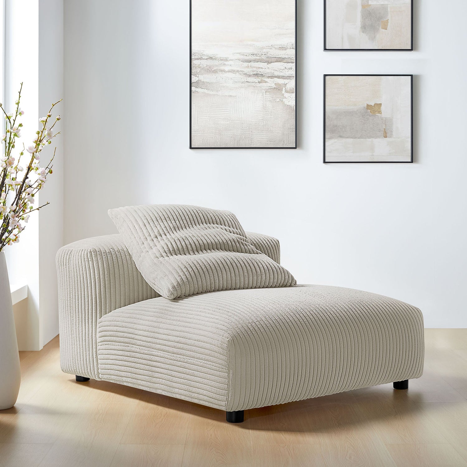 Solace  Modular Corduroy Upholstered Armless Chair