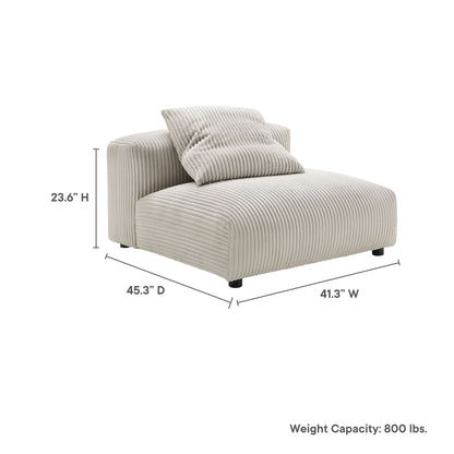 Solace  Modular Corduroy Upholstered Armless Chair