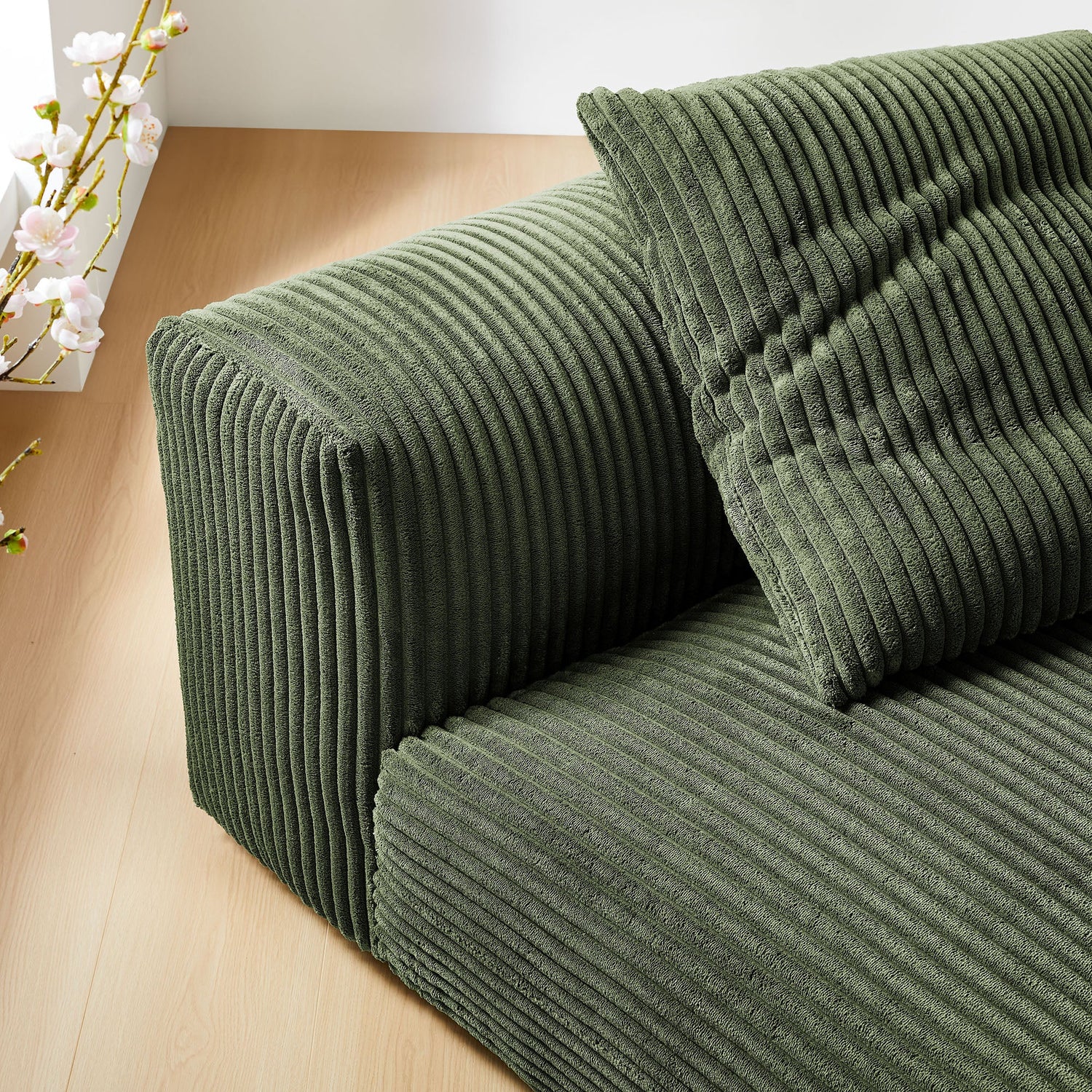 Solace  Modular Corduroy Upholstered Armless Chair