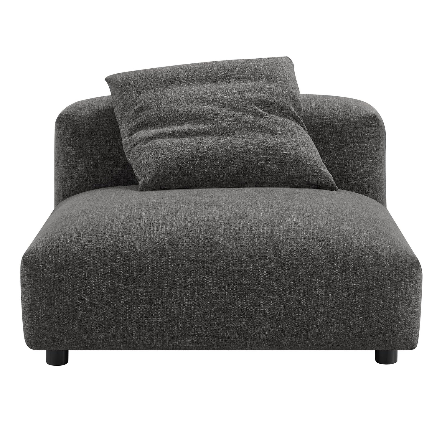 Solace  Modular Upholstered Fabric Armless Chair and Ottoman Set