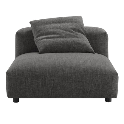 Solace  Modular Upholstered Fabric Armless Chair and Ottoman Set