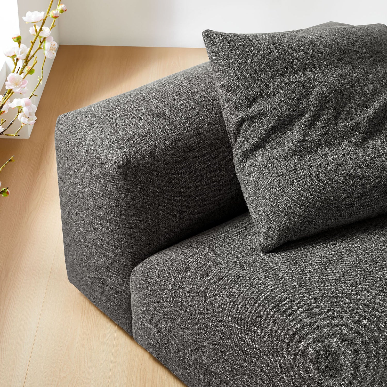 Solace  Modular Upholstered Fabric Armless Chair