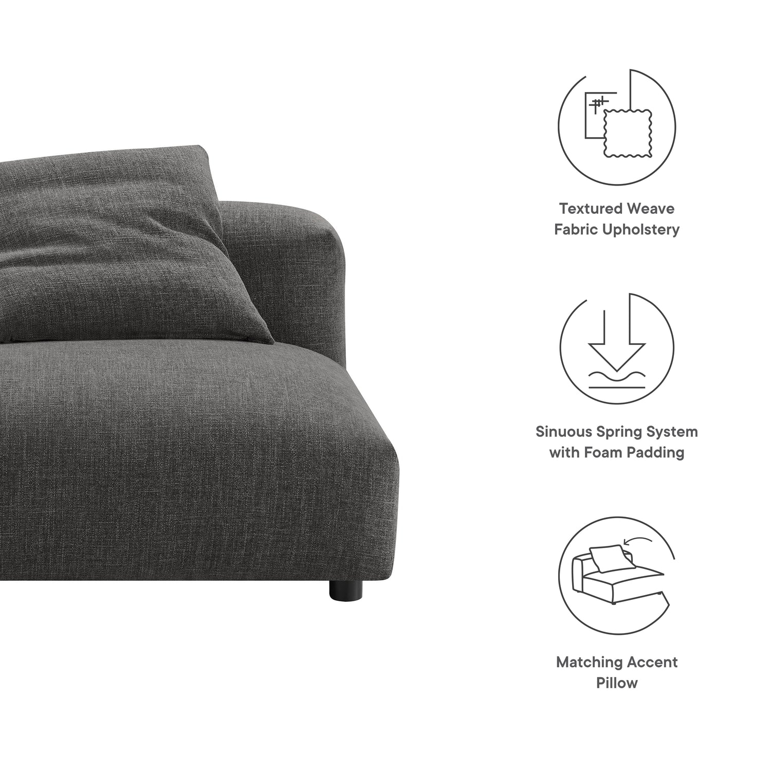 Solace  Modular Upholstered Fabric Armless Chair