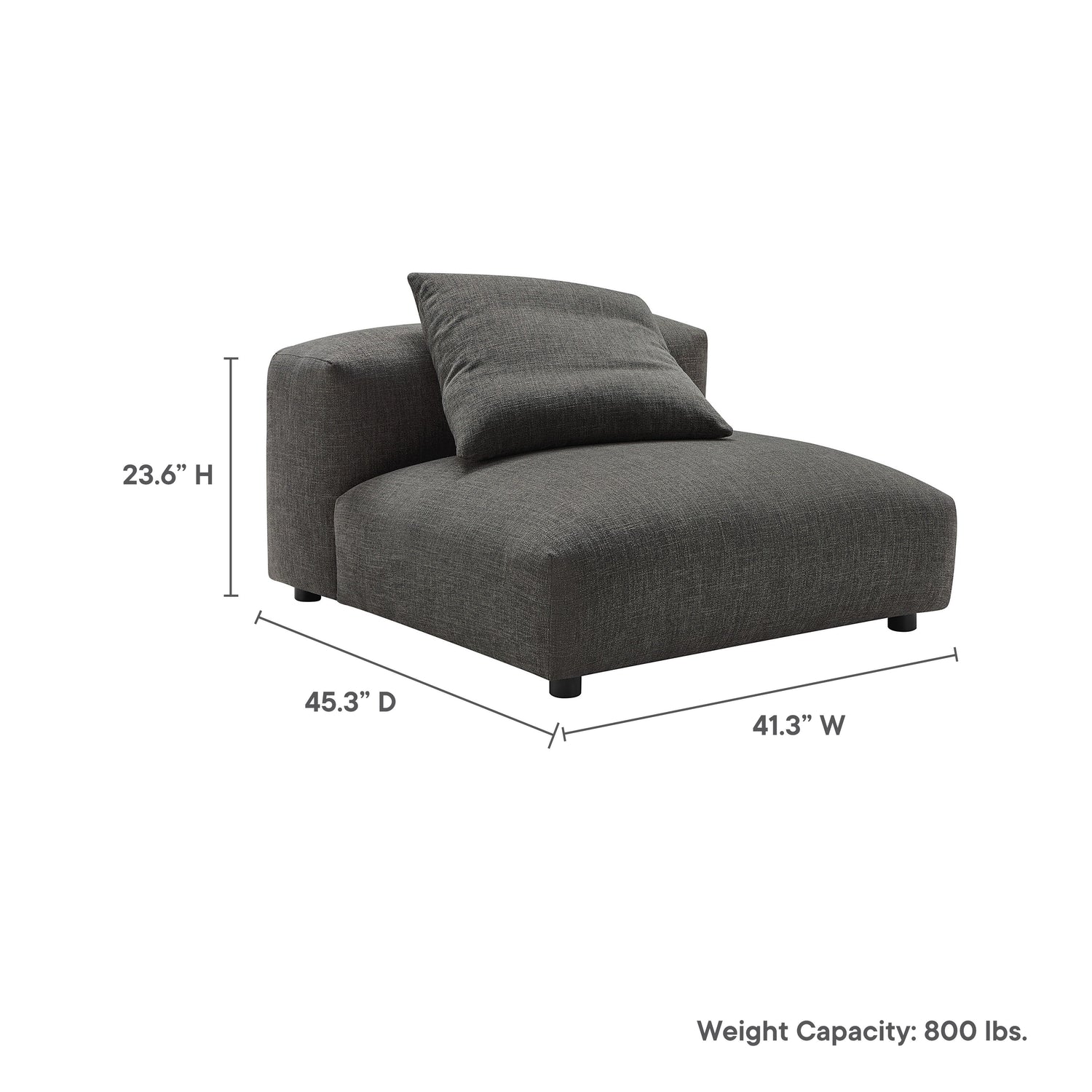 Solace  Modular Upholstered Fabric Armless Chair
